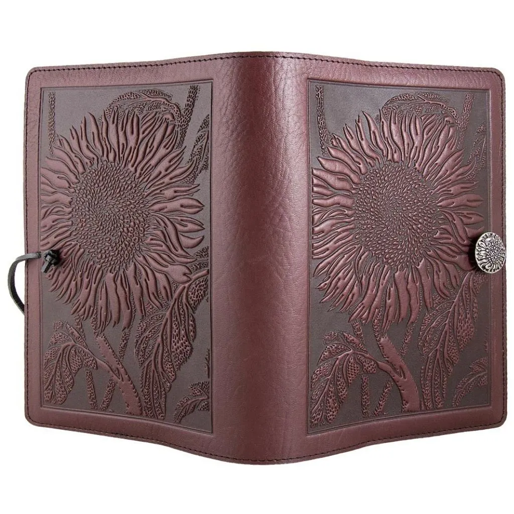 Leather Refillable Journal Notebook, Sunflower