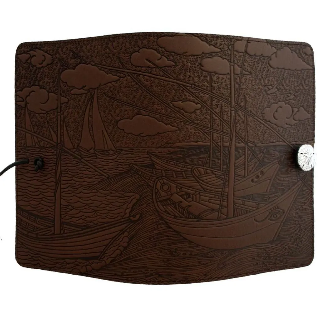 Leather Refillable Journal Notebook, Van Gogh Boats