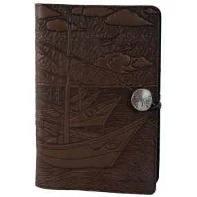 Leather Refillable Journal Notebook, Van Gogh Boats