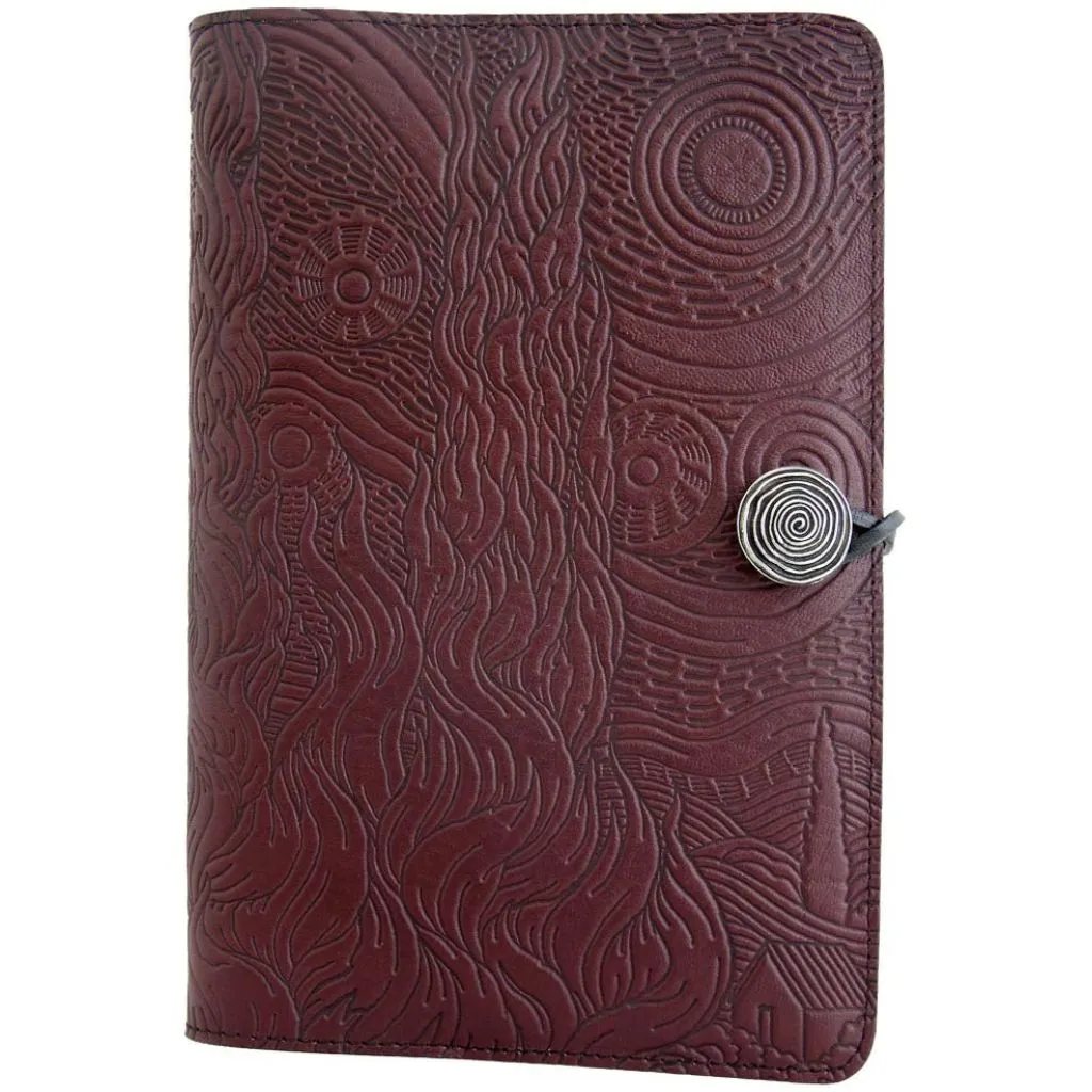 Leather Refillable Journal Notebook, Van Gogh's Sky