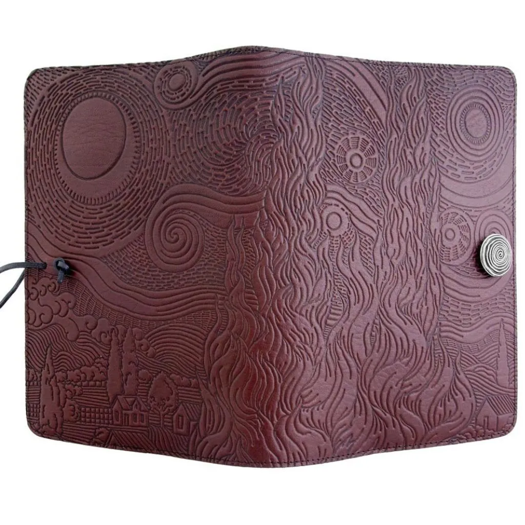 Leather Refillable Journal Notebook, Van Gogh's Sky