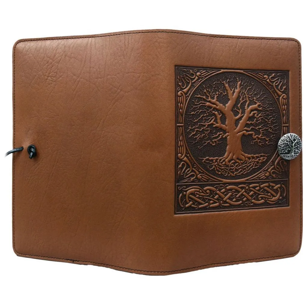 Leather Refillable Journal Notebook, World Tree