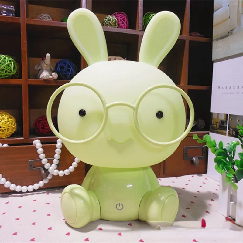 Led Desk Lamp Glasses Adorable Rabbit Touch Night Lamp Bedroom Emergency Light Bunny Adorable Rabbit