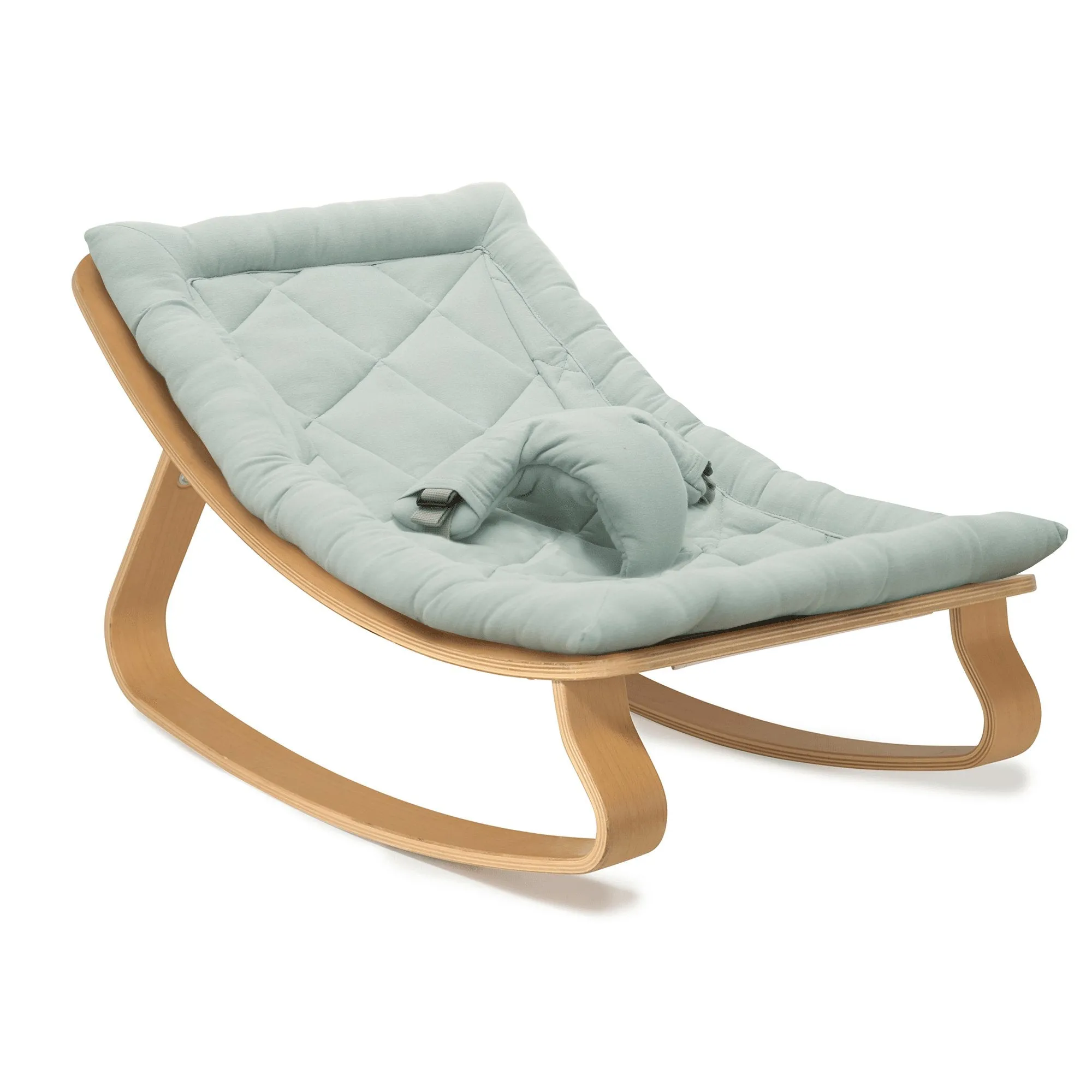 LEVO Baby Rocker | Beech   Organic Farrow Grey by Charlie Crane