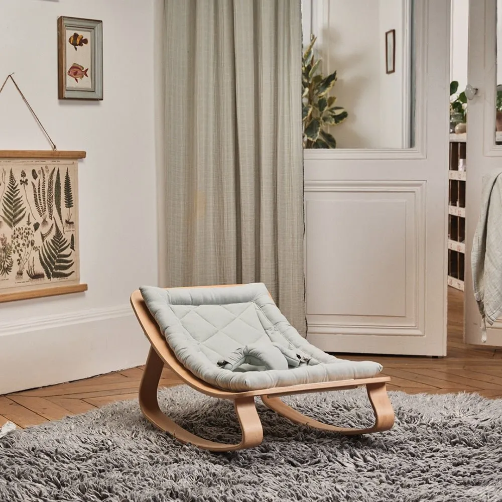 LEVO Baby Rocker | Beech   Organic Farrow Grey by Charlie Crane