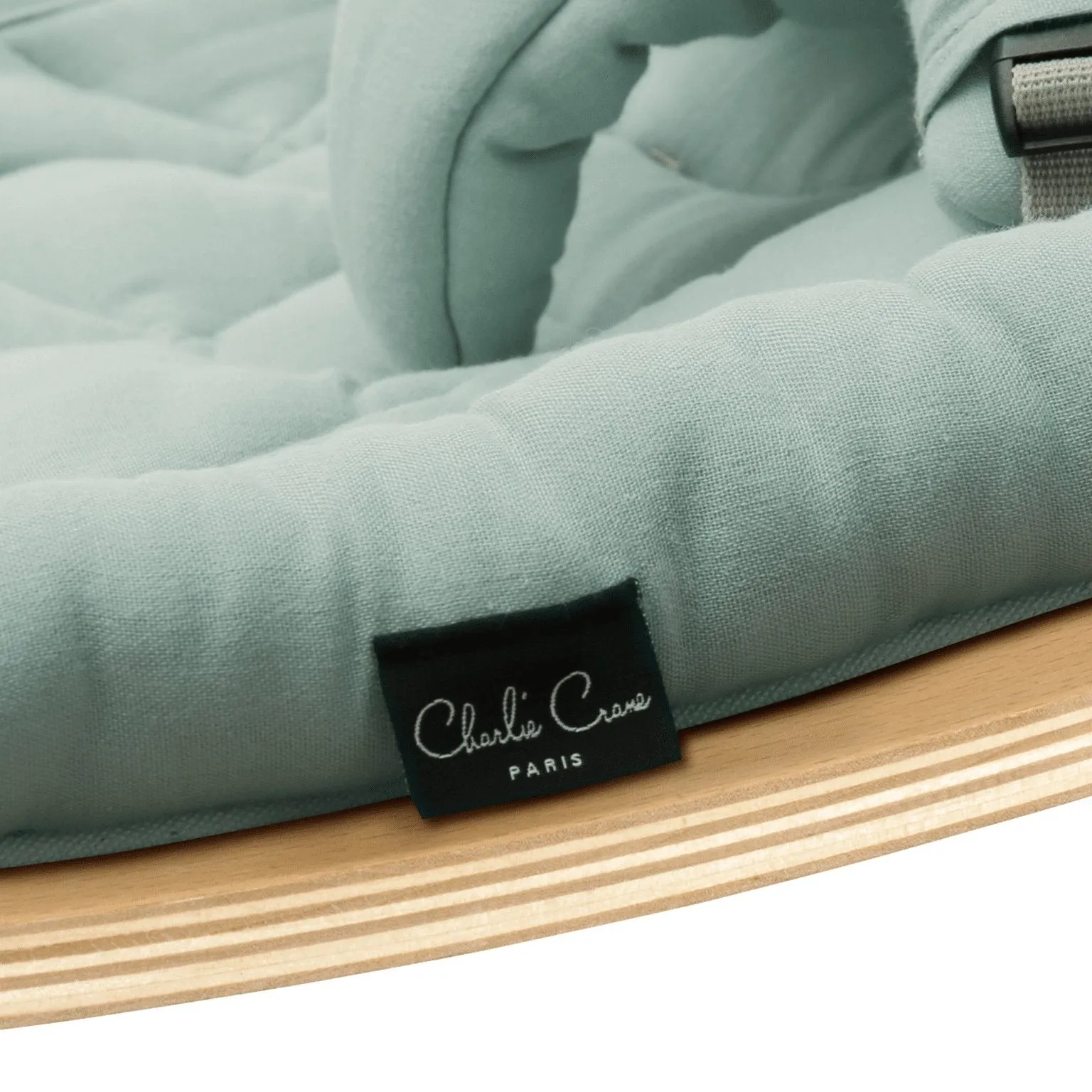 LEVO Baby Rocker | Beech   Organic Farrow Grey by Charlie Crane