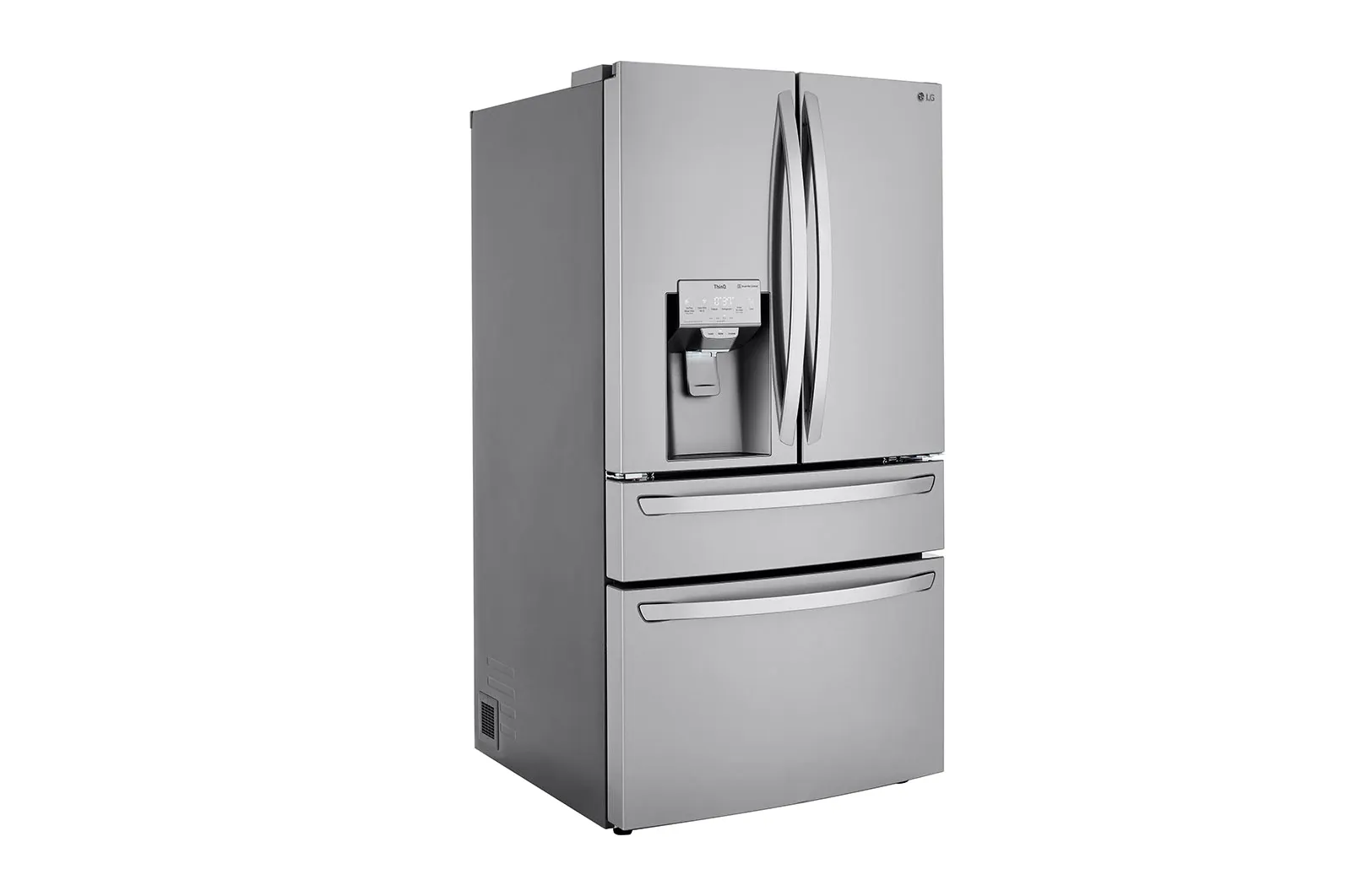 LG - 30 cu. ft. 4-Door French Door Refrigerator, Full Convert Drawer, Smart Cooling and Craft Ice, PrintProof Stainless Steel