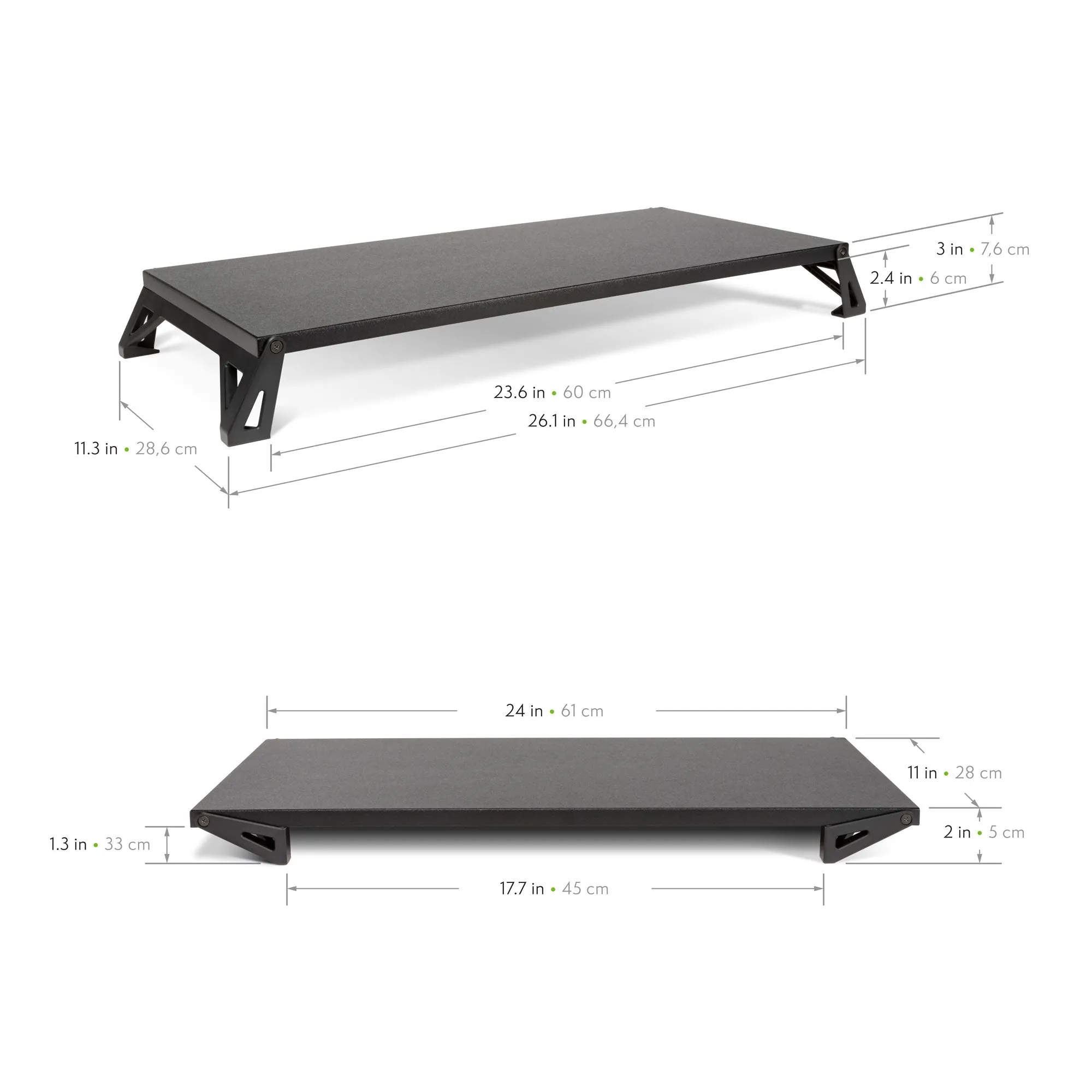 Lo Riser Monitor Stand with Wide Platform and Dual Height Adjustments