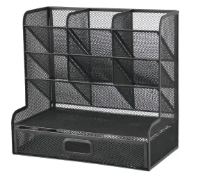 Marbrasse Mesh Desktop Stationary Organizer with Drawer