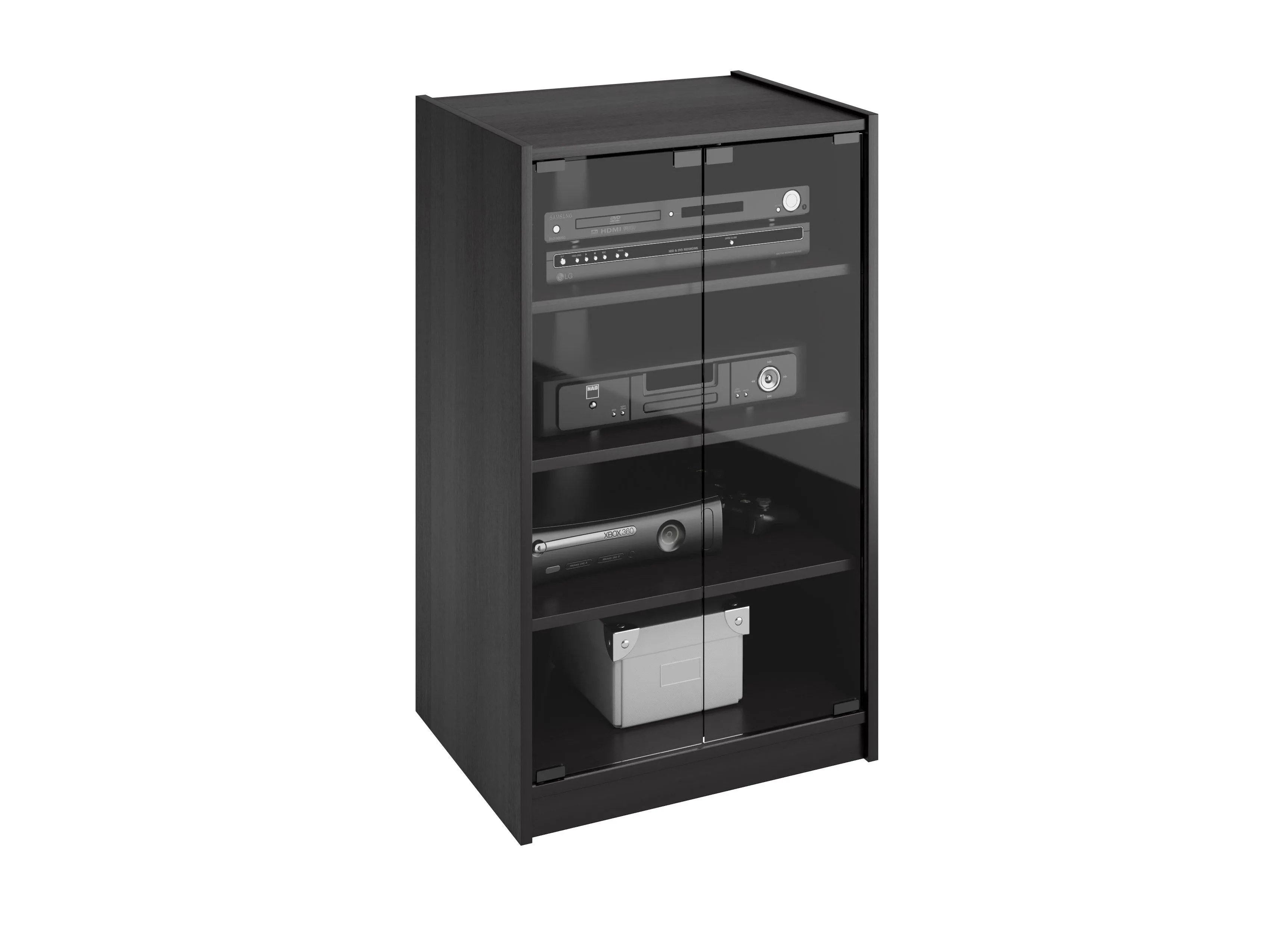 Media Storage Cabinet with Doors, 21"