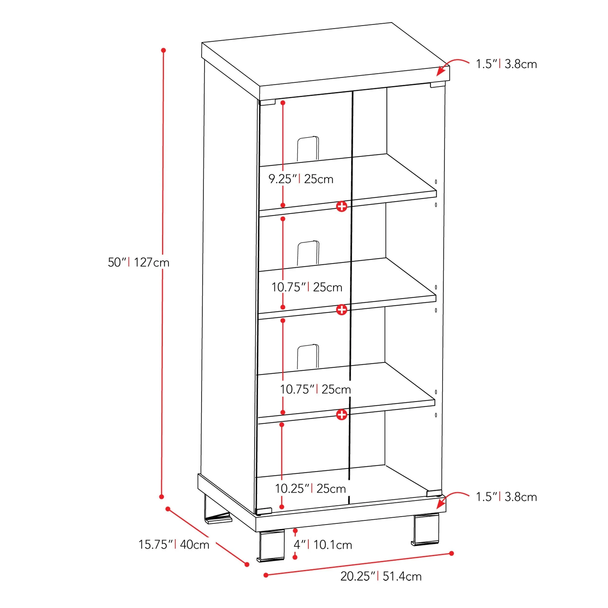 Media Storage Cabinet with Doors