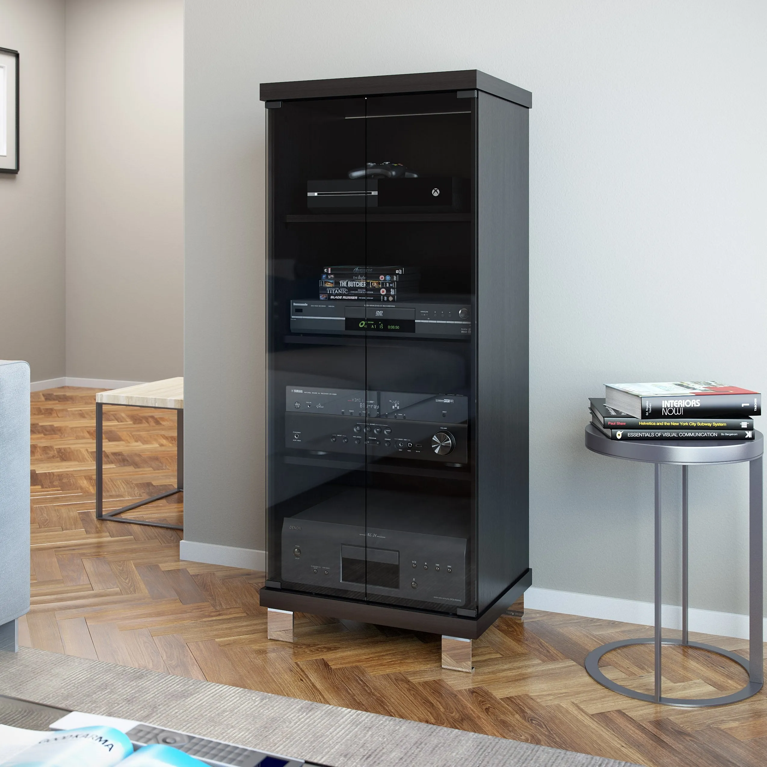 Media Storage Cabinet with Doors