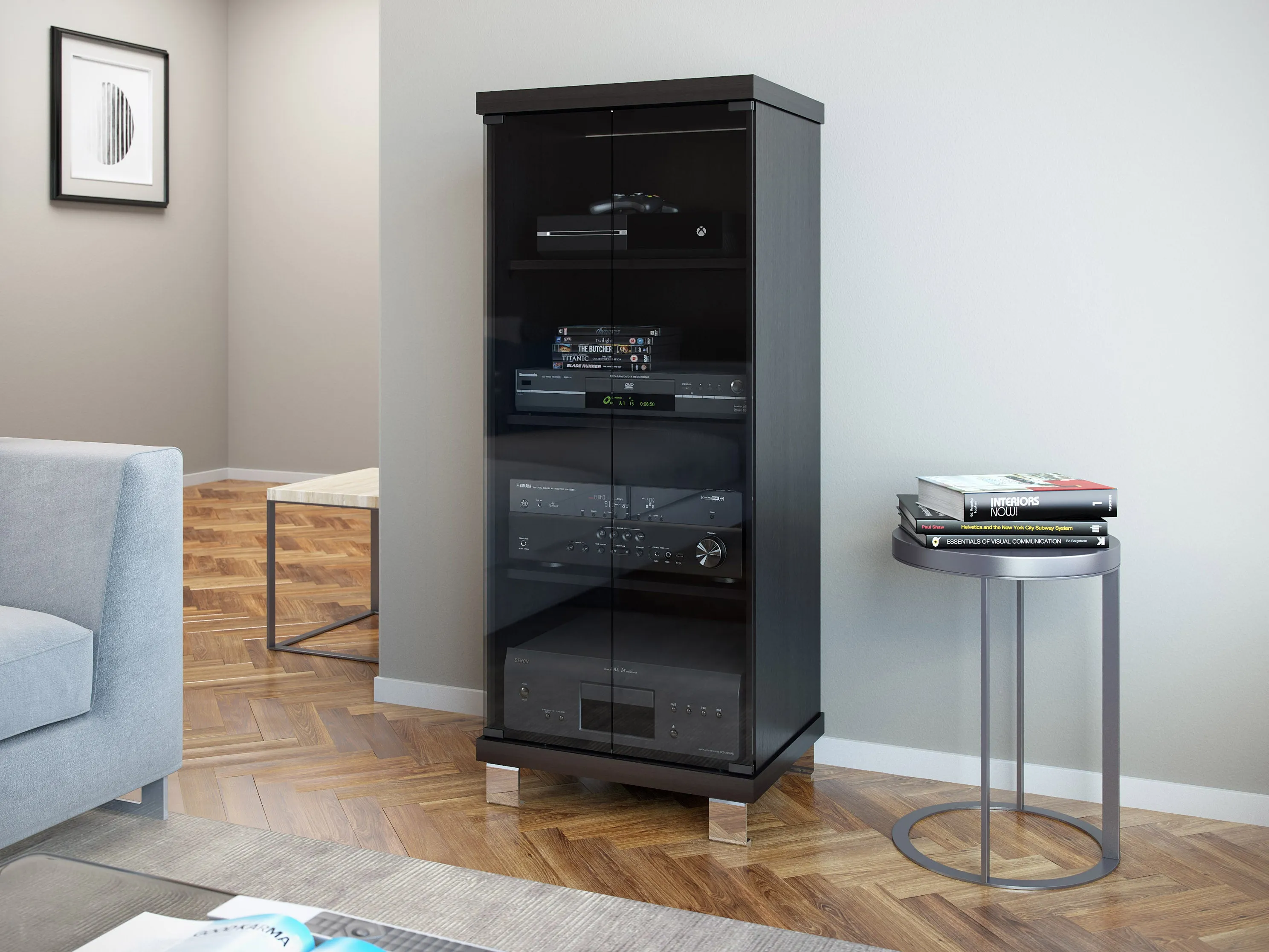 Media Storage Cabinet with Doors