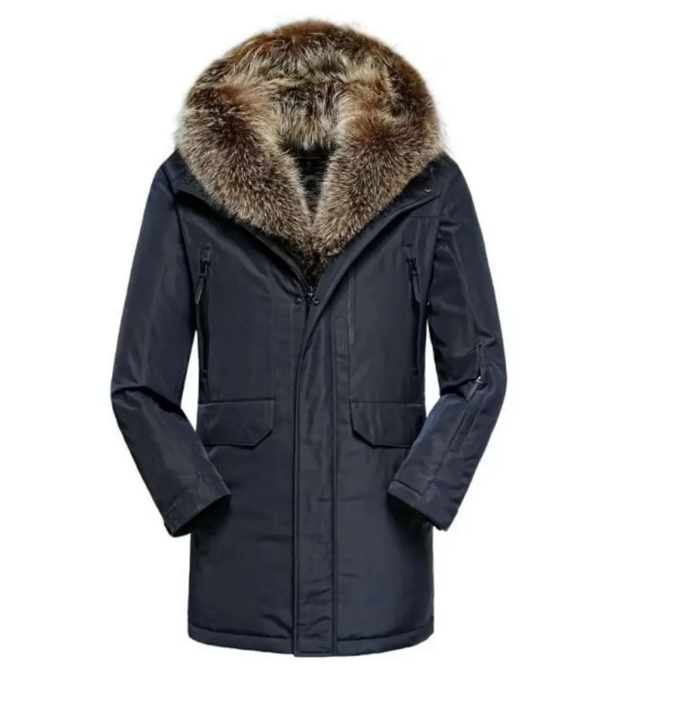 Men's Genuine Fur Camel Hair Fill Parka