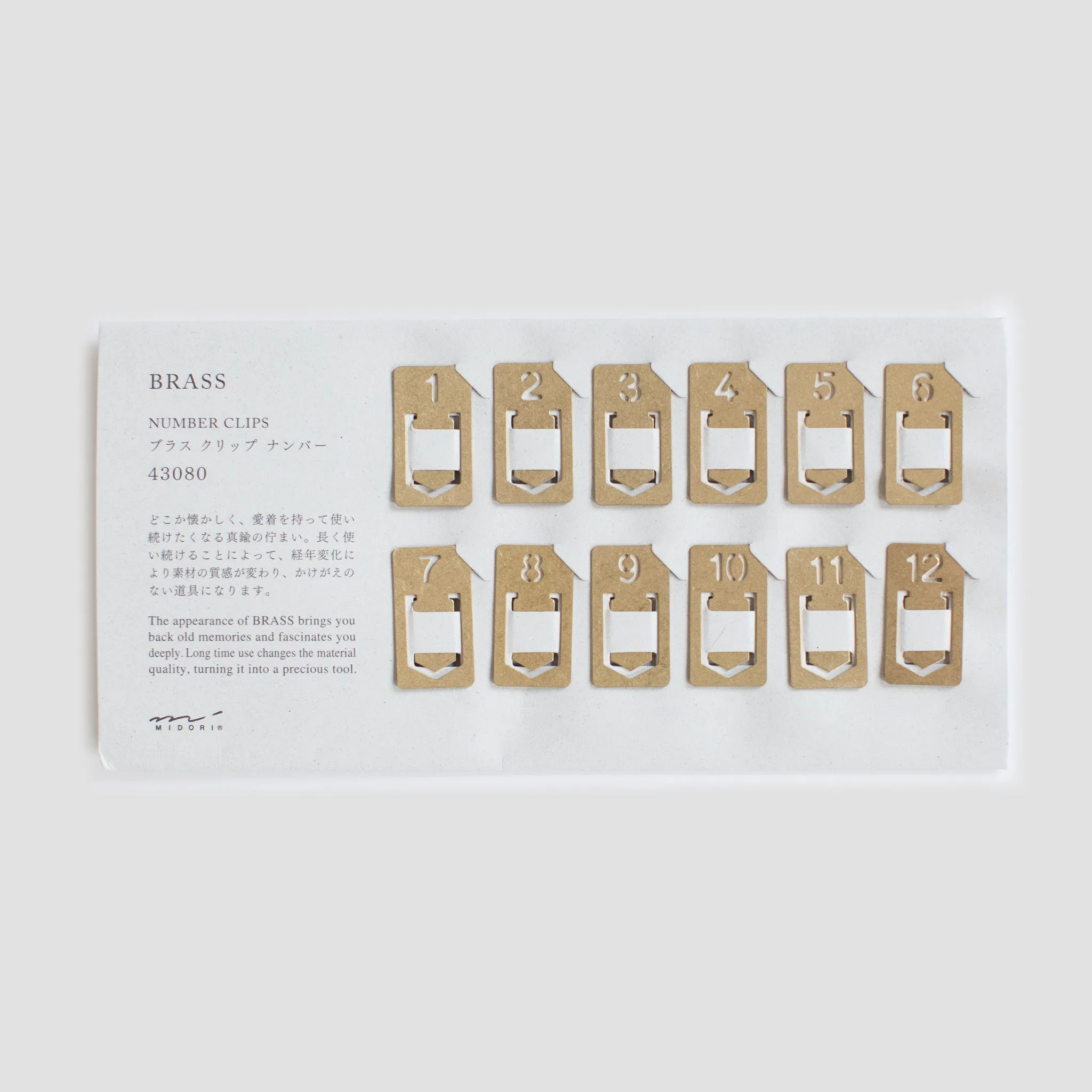 Midori Brass Number Clips