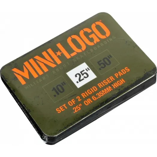 Mini Logo Rigid Riser Pads 1/4" - Black (Set of 2)