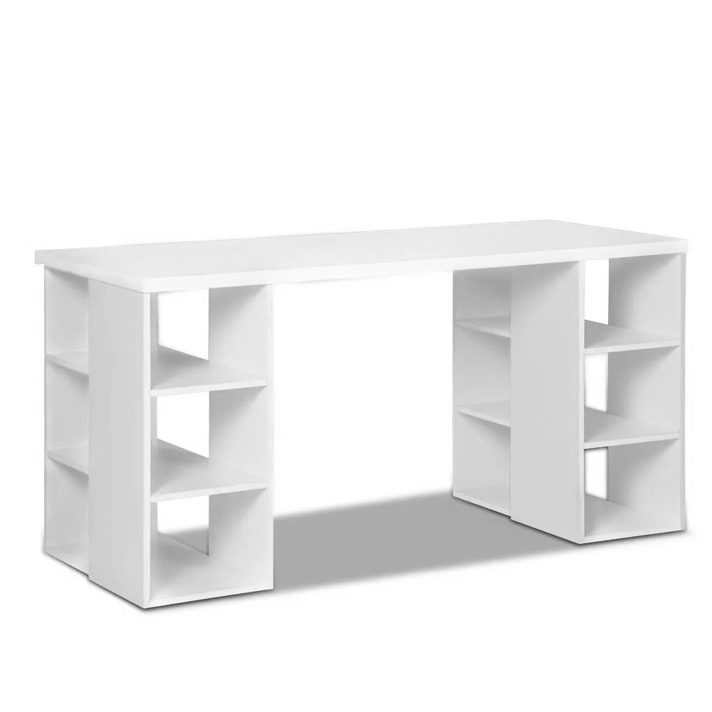 Modern White Computer Desk with Shelves, 150cm - Artiss