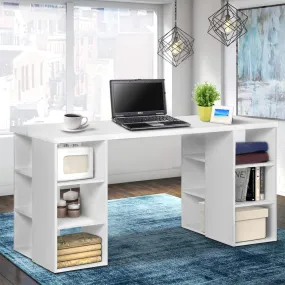 Modern White Computer Desk with Shelves, 150cm - Artiss