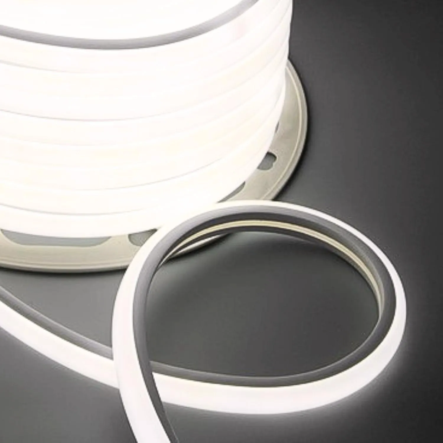 Natural White Neon Flex 220V 240V 16x16mm D Shape 120LEDs/m Top Bend IP65 with UK Plug