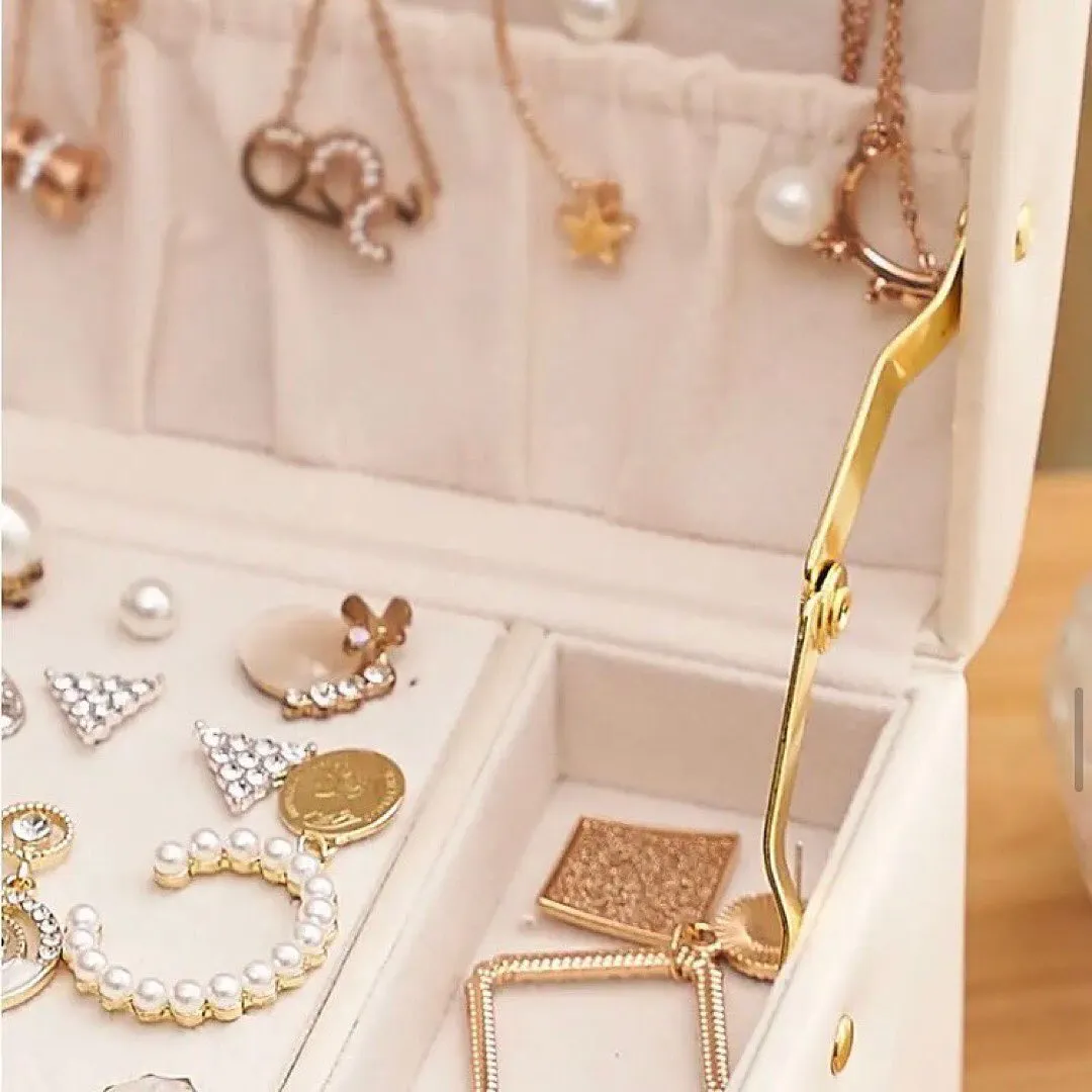 New Luxury Storage Jewelry Box With Portable Silk Thread Storage Box Stud Earrings Ring Holder Jewelry Organizer