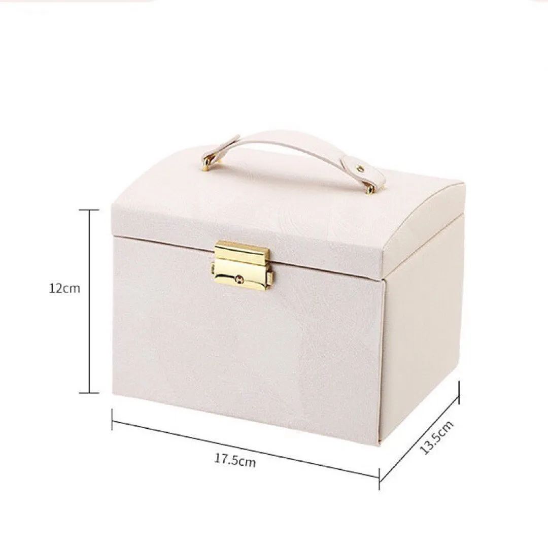 New Luxury Storage Jewelry Box With Portable Silk Thread Storage Box Stud Earrings Ring Holder Jewelry Organizer