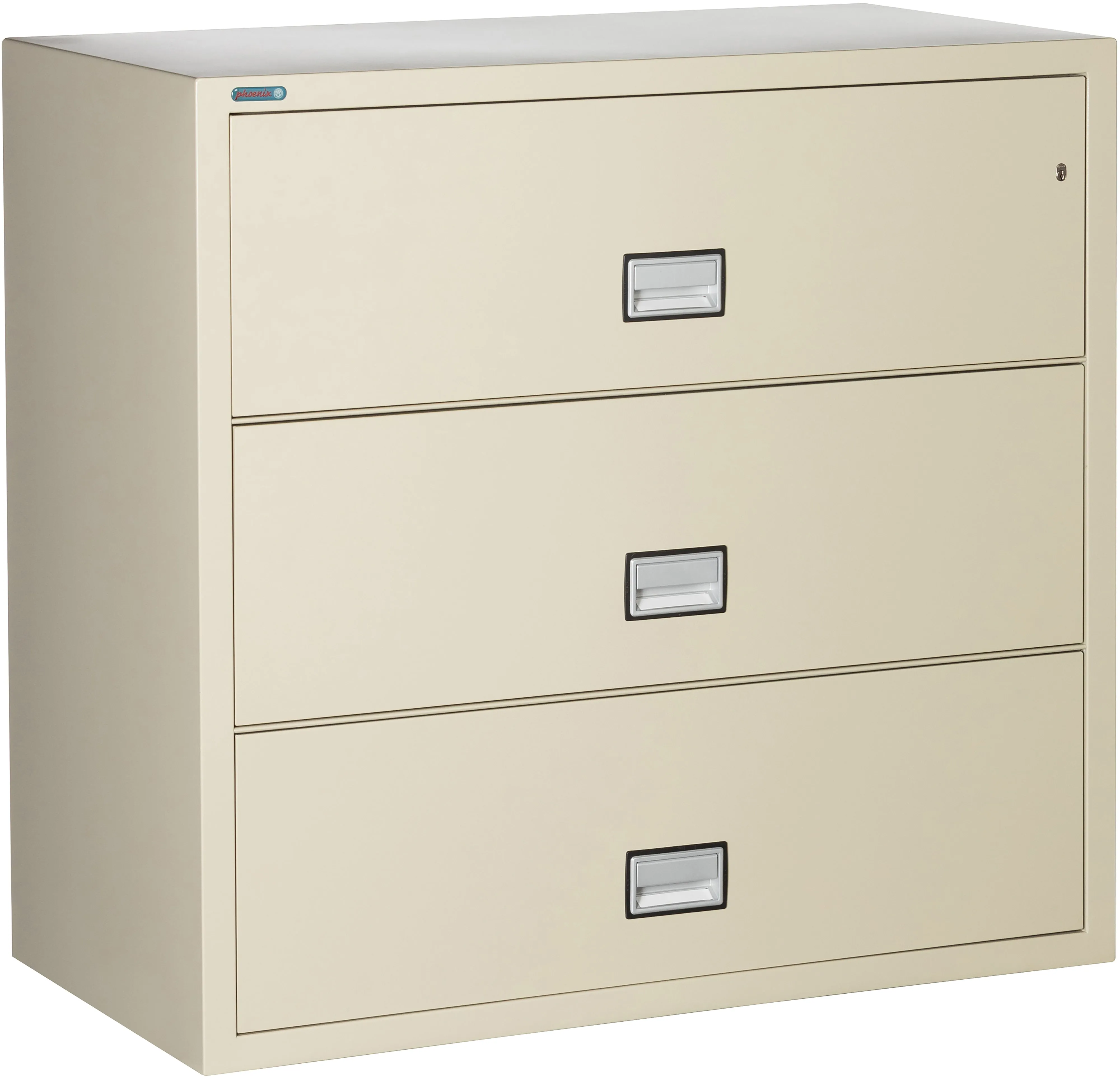 Phoenix Safe LAT3W44 44" 3 Drawer Lateral Size Fire File Cabinet