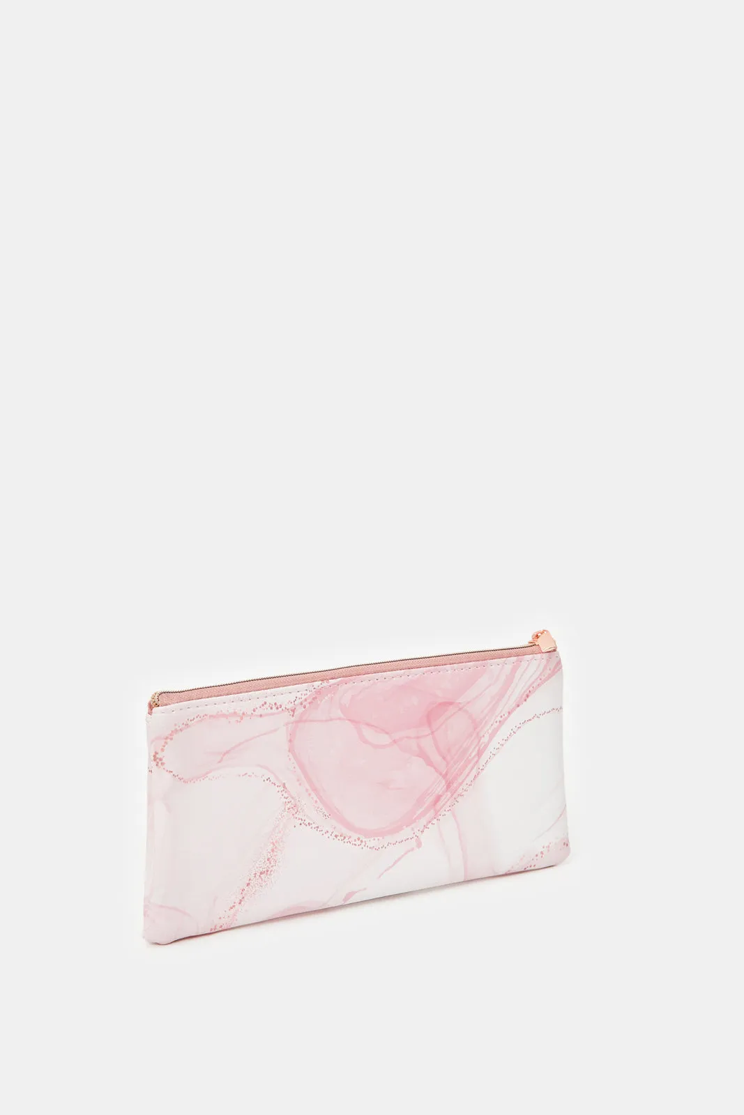 Pink And Gold Printed Pencil Case