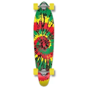 Punked Kicktail Tiedye Rasta Longboard Complete