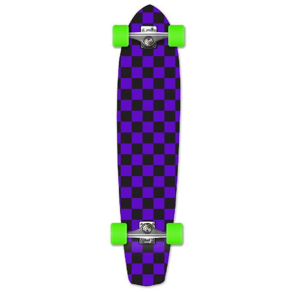 Punked Slimkick 36" Longboard Complete - Checker Purple