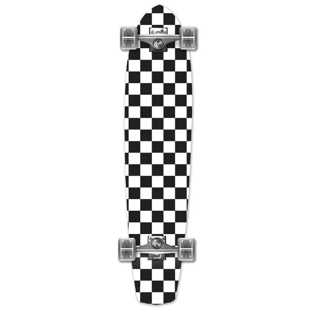 Punked Slimkick 36" Longboard Complete - Checker White