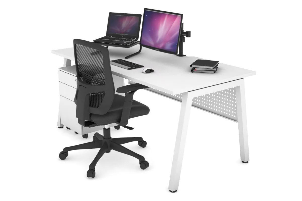 Quadro A Legs Office Desk [1200L x 800W with Cable Scallop]