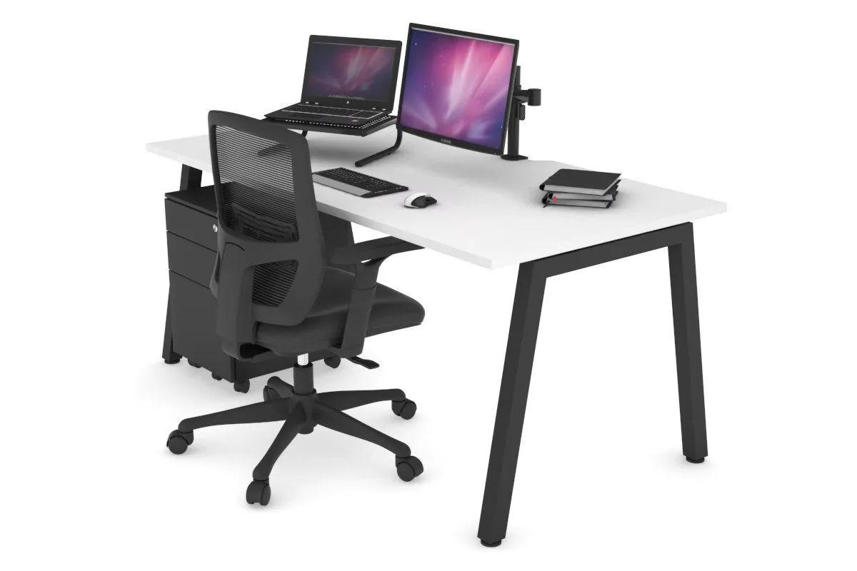 Quadro A Legs Office Desk [1200L x 800W with Cable Scallop]