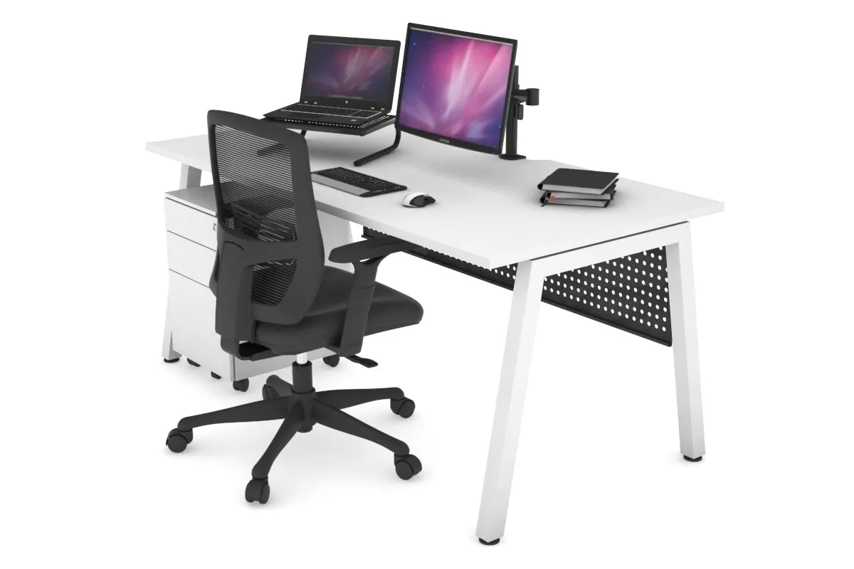 Quadro A Legs Office Desk [1200L x 800W with Cable Scallop]