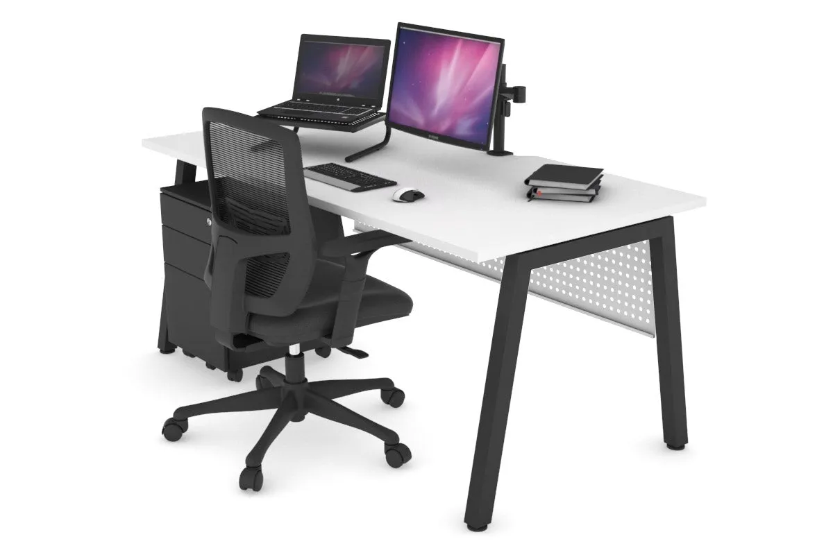 Quadro A Legs Office Desk [1200L x 800W with Cable Scallop]