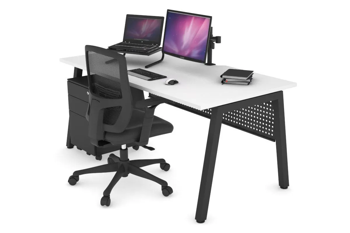 Quadro A Legs Office Desk [1200L x 800W with Cable Scallop]