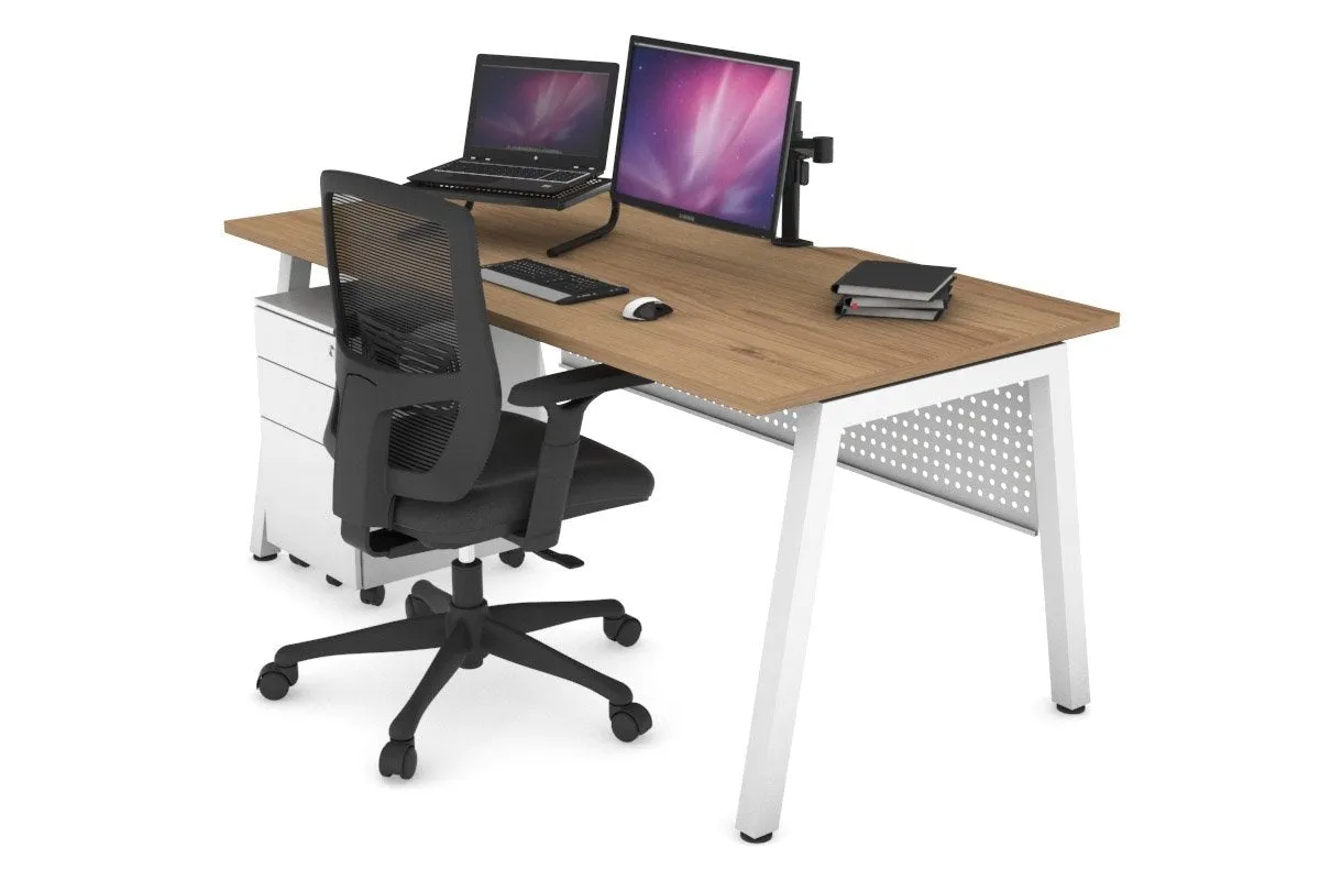 Quadro A Legs Office Desk [1200L x 800W with Cable Scallop]