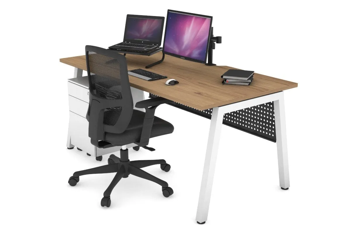 Quadro A Legs Office Desk [1200L x 800W with Cable Scallop]