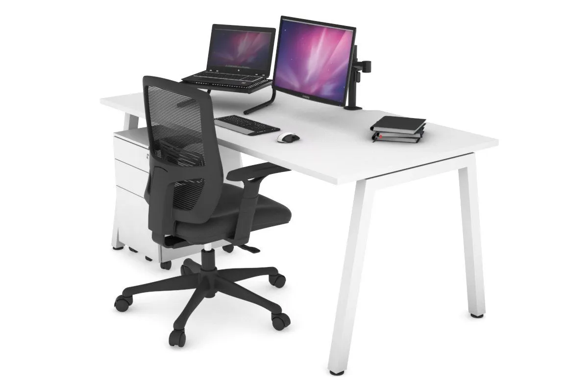 Quadro A Legs Office Desk [1200L x 800W with Cable Scallop]