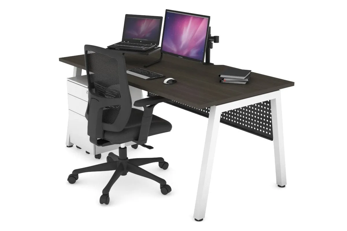 Quadro A Legs Office Desk [1200L x 800W with Cable Scallop]