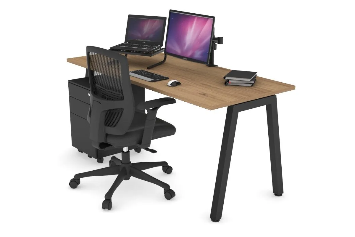 Quadro A Legs Office Desk [1200L x 800W with Cable Scallop]