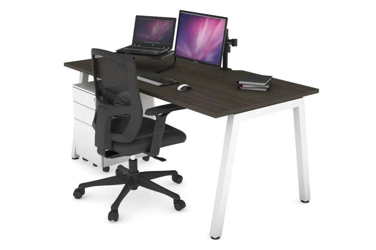 Quadro A Legs Office Desk [1200L x 800W with Cable Scallop]