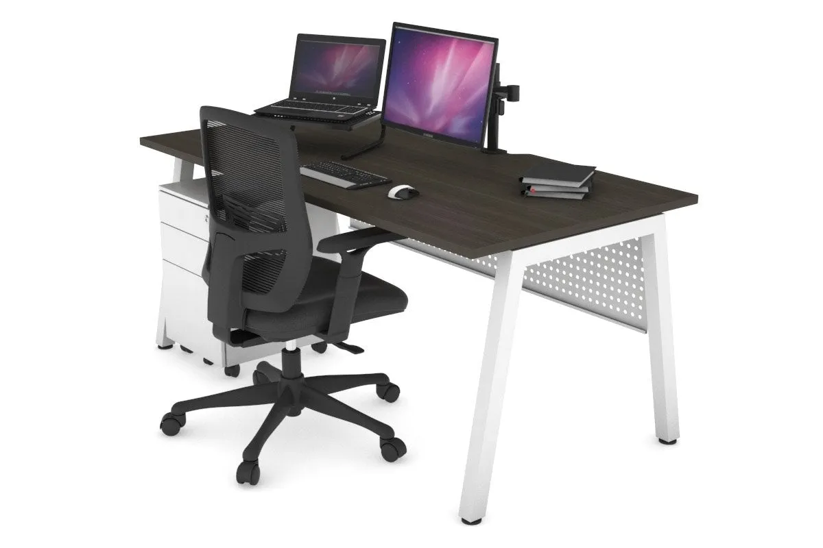 Quadro A Legs Office Desk [1200L x 800W with Cable Scallop]