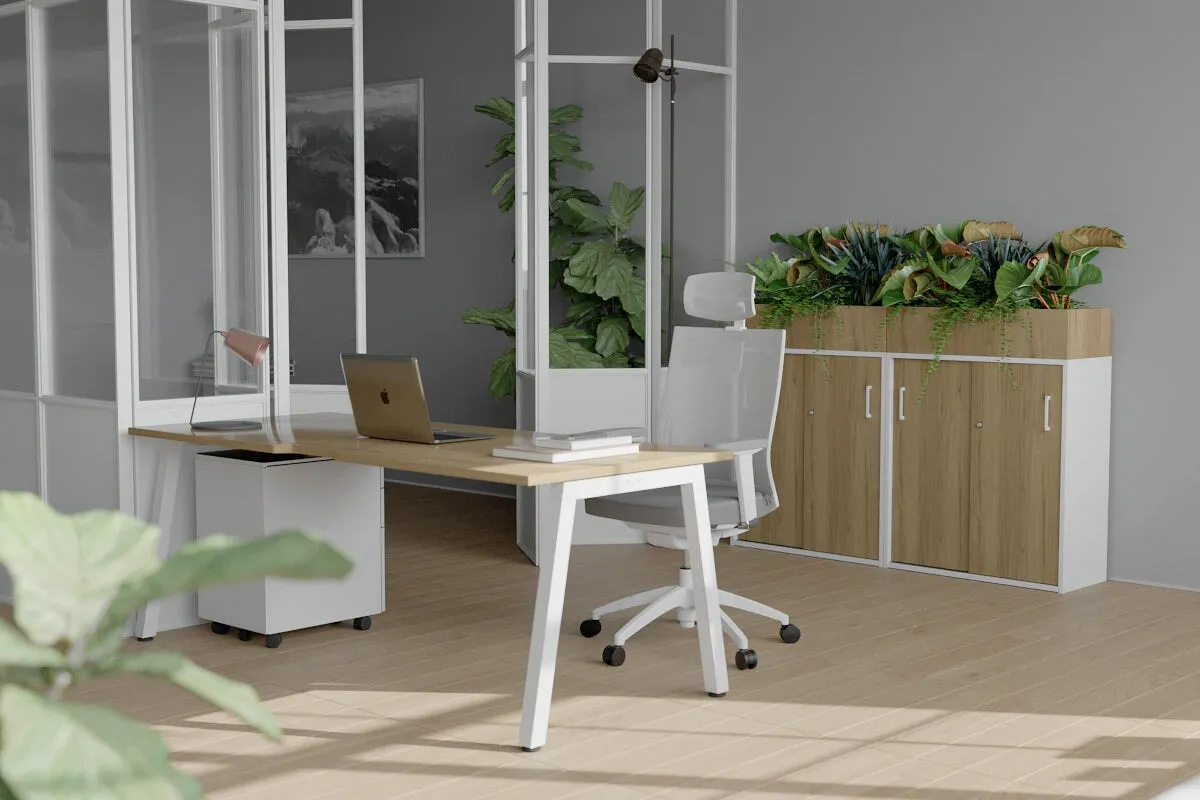 Quadro A Legs Office Desk [1200L x 800W with Cable Scallop]