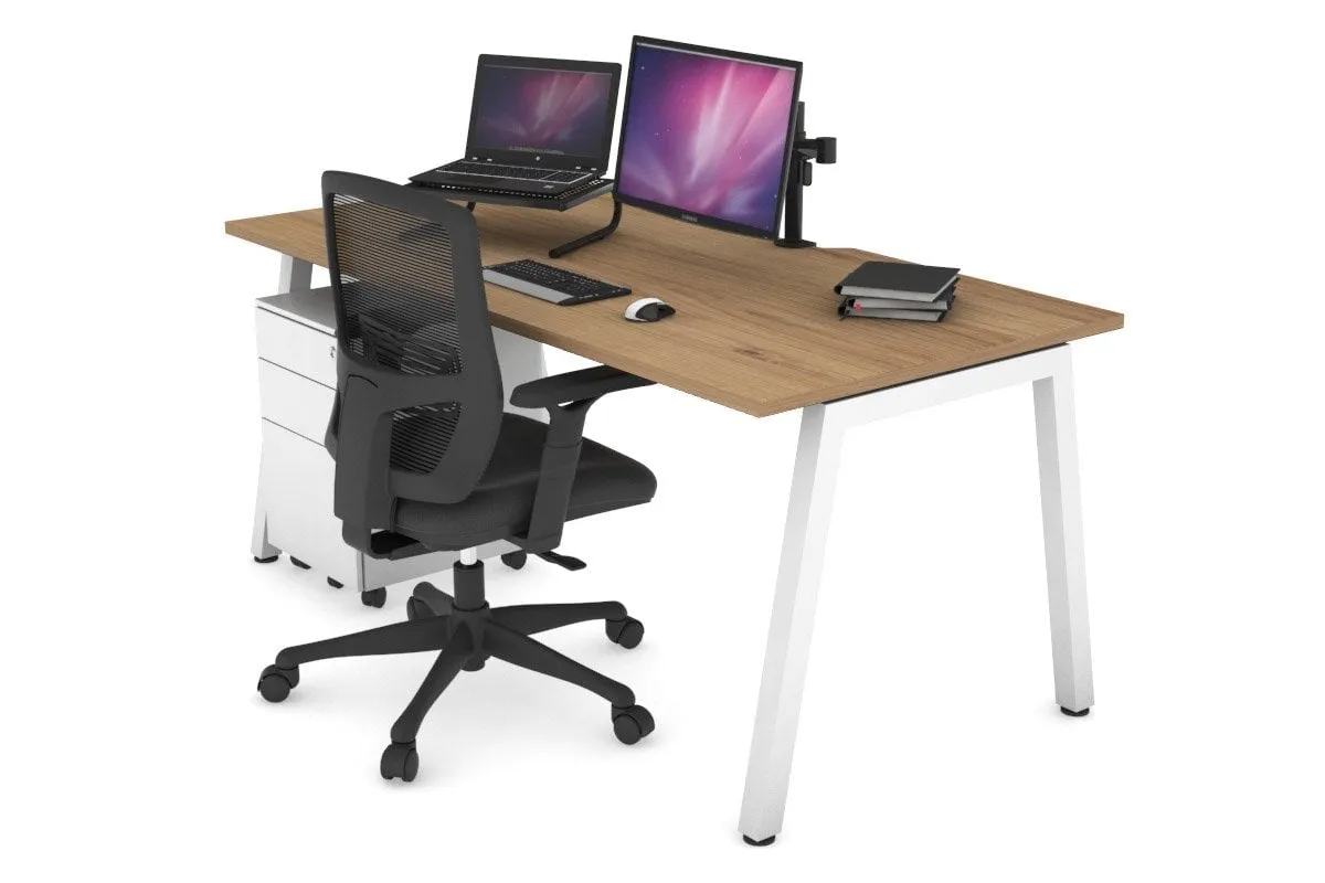 Quadro A Legs Office Desk [1200L x 800W with Cable Scallop]