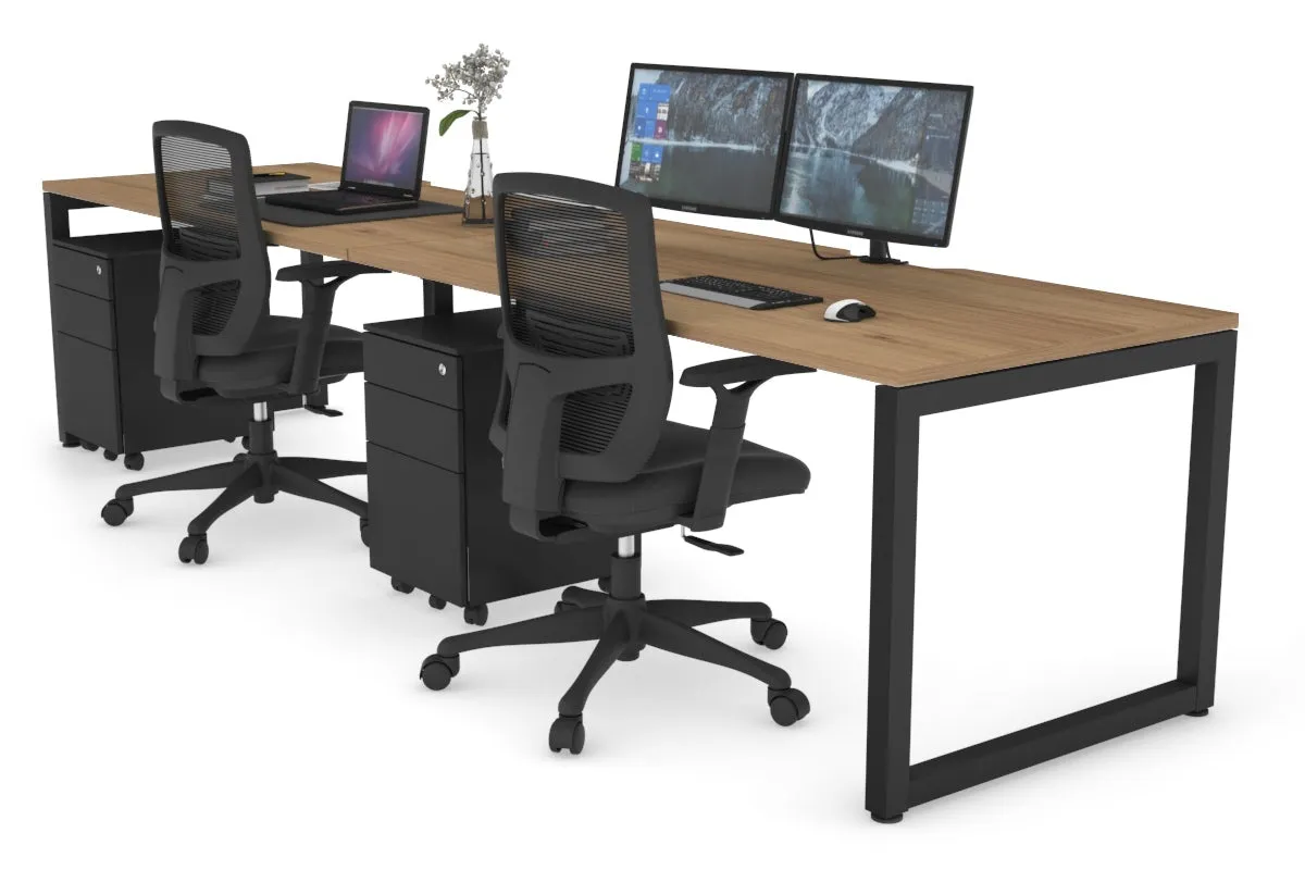 Quadro Loop Legs 2 Person Run Office Workstation [1600L x 800W with Cable Scallop]