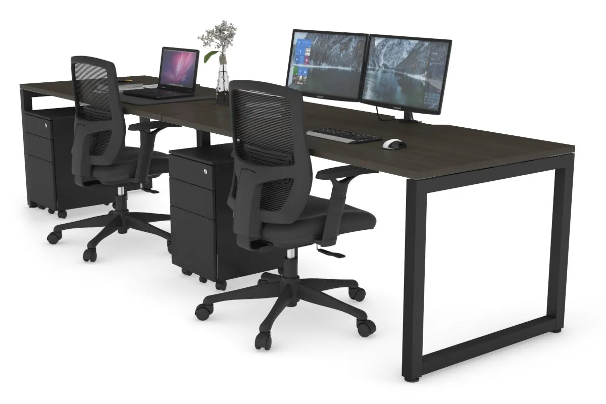 Quadro Loop Legs 2 Person Run Office Workstation [1600L x 800W with Cable Scallop]