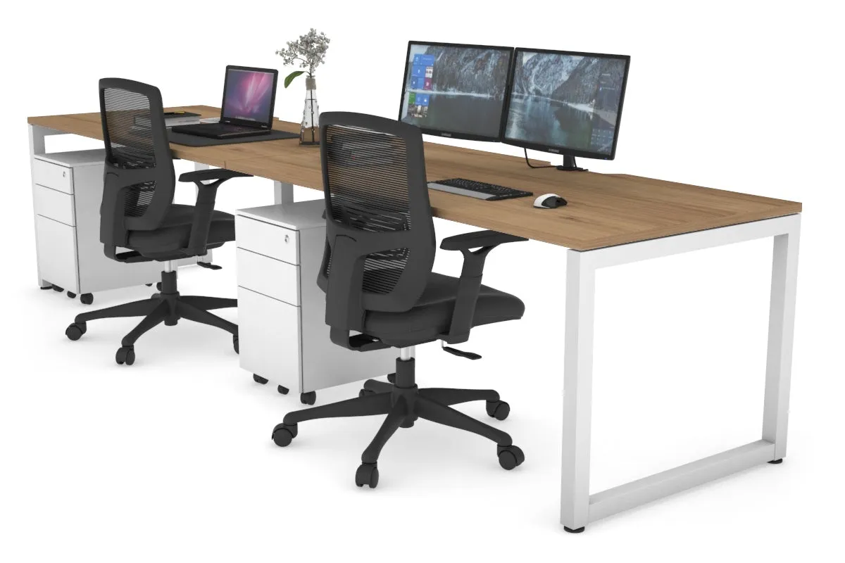 Quadro Loop Legs 2 Person Run Office Workstation [1600L x 800W with Cable Scallop]