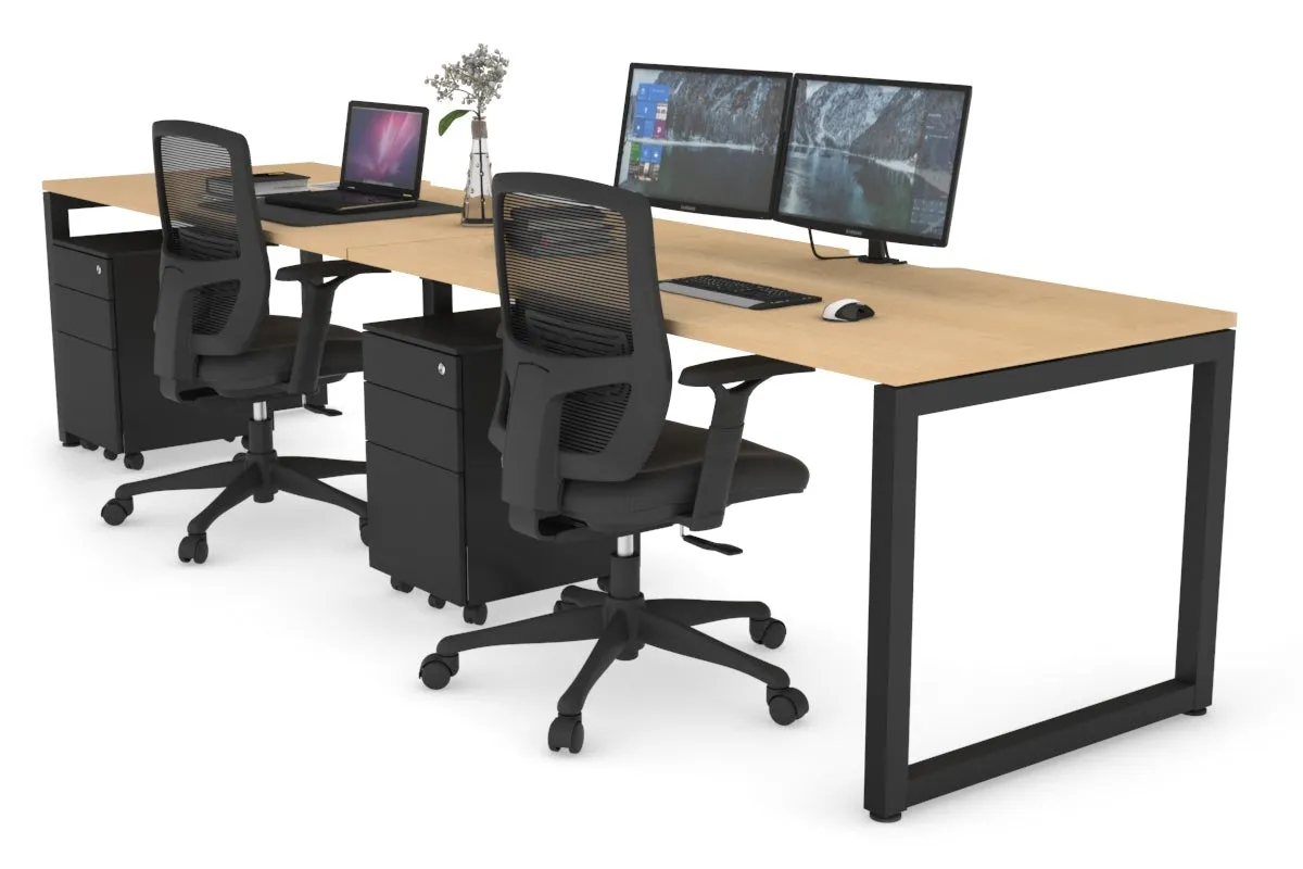 Quadro Loop Legs 2 Person Run Office Workstation [1600L x 800W with Cable Scallop]