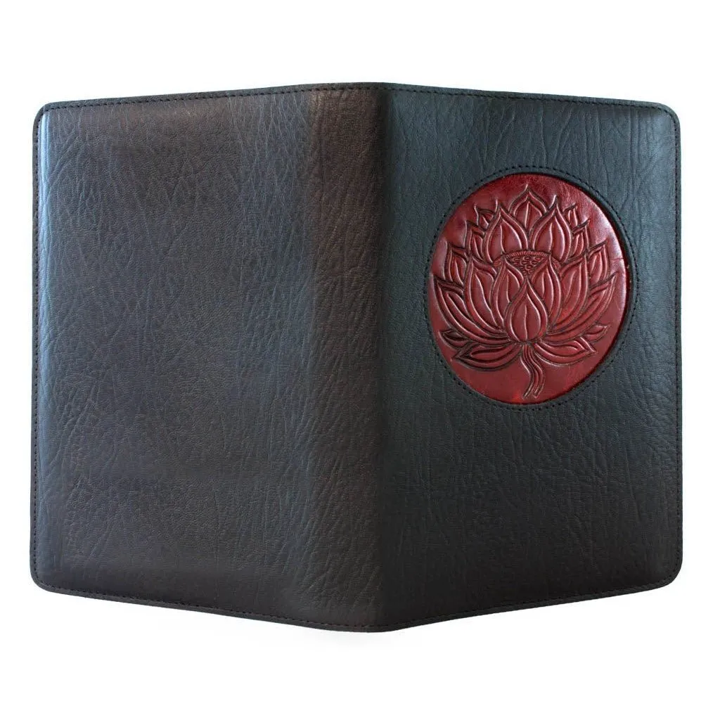 Refillable Leather Icon Journal, Lotus Flower