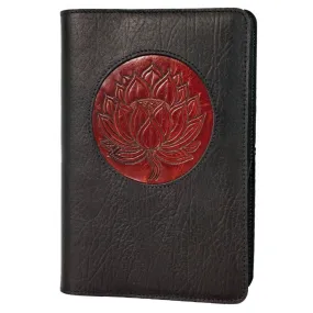 Refillable Leather Icon Journal, Lotus Flower